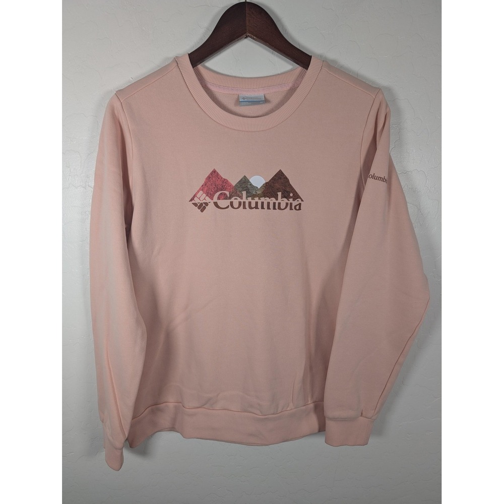 Columbia Sweater Womens Medium Crewneck‎ Pullover Mountain Graphic Outdoors
